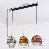 Ripoll lampa wisząca, kula świetlna, lampa wisząca chrom, złoty, przezroczysty, miedziany, przydymiony, 3-punktowe