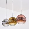 Ripoll lampa wisząca, kula świetlna, lampa wisząca chrom, złoty, przezroczysty, miedziany, przydymiony, 3-punktowe