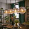 Ripoll lampa wisząca, kula świetlna, lampa wisząca chrom, przezroczysty, przydymiony, 4-punktowe