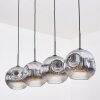 Ripoll lampa wisząca, kula świetlna, lampa wisząca chrom, przezroczysty, przydymiony, 4-punktowe
