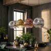 Ripoll lampa wisząca, kula świetlna, lampa wisząca chrom, złoty, przezroczysty, miedziany, przydymiony, 4-punktowe