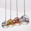 Ripoll lampa wisząca, kula świetlna, lampa wisząca chrom, złoty, przezroczysty, miedziany, przydymiony, 4-punktowe