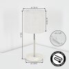 Ganik lampa stołowa chrom, kremowy, piaskowy, 1-punktowy