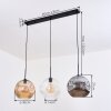 Ripoll lampa wisząca, kula świetlna, lampa wisząca bursztynowy, przezroczysty, przydymiony, 3-punktowe