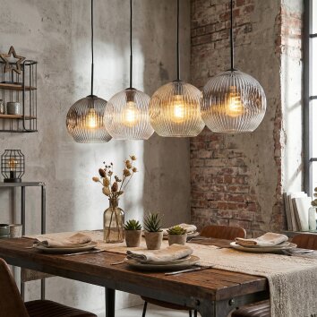 Ripoll lampa wisząca, kula świetlna, lampa wisząca bursztynowy, przezroczysty, przydymiony, 4-punktowe