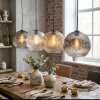 Ripoll lampa wisząca, kula świetlna, lampa wisząca bursztynowy, przezroczysty, przydymiony, 4-punktowe