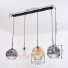 Ripoll lampa wisząca, kula świetlna, lampa wisząca bursztynowy, przezroczysty, przydymiony, 4-punktowe