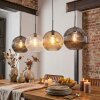 Ripoll lampa wisząca, kula świetlna, lampa wisząca bursztynowy, przezroczysty, przydymiony, 4-punktowe