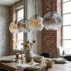 Ripoll lampa wisząca, kula świetlna, lampa wisząca bursztynowy, przezroczysty, przydymiony, 4-punktowe