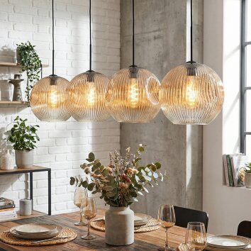 Ripoll lampa wisząca, kula świetlna, lampa wisząca bursztynowy, przezroczysty, 4-punktowe