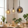 Koyoto lampa wisząca, kula świetlna, lampa wisząca bursztynowy, chrom, przezroczysty, przydymiony, 3-punktowe
