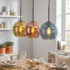 Koyoto lampa wisząca, kula świetlna, lampa wisząca niebeieski, złoty, miedziany, 3-punktowe