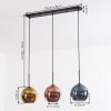 Koyoto lampa wisząca, kula świetlna, lampa wisząca niebeieski, złoty, miedziany, 3-punktowe
