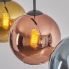 Koyoto lampa wisząca, kula świetlna, lampa wisząca niebeieski, złoty, miedziany, 3-punktowe