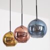 Koyoto lampa wisząca, kula świetlna, lampa wisząca niebeieski, złoty, miedziany, 3-punktowe