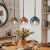Koyoto lampa wisząca, kula świetlna, lampa wisząca niebeieski, zielony, przezroczysty, miedziany, 3-punktowe