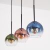 Koyoto Lampa wisząca, Kula świetlna, Lampa wisząca Niebeieski, Zielony, Przezroczysty, W kolorze miedzi, 3-punktowe