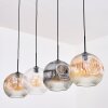Ripoll lampa wisząca, kula świetlna, lampa wisząca bursztynowy, przezroczysty, przydymiony, 4-punktowe