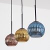 Koyoto lampa wisząca, kula świetlna, lampa wisząca niebeieski, złoty, miedziany, 3-punktowe