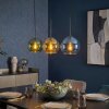 Koyoto lampa wisząca, kula świetlna, lampa wisząca niebeieski, złoty, zielony, 3-punktowe