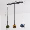 Koyoto lampa wisząca, kula świetlna, lampa wisząca niebeieski, złoty, zielony, 3-punktowe