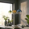 Koyoto lampa wisząca, kula świetlna, lampa wisząca niebeieski, złoty, zielony, przezroczysty, 3-punktowe