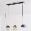 Koyoto lampa wisząca, kula świetlna, lampa wisząca niebeieski, złoty, zielony, przezroczysty, 3-punktowe
