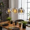 Ripoll lampa wisząca, kula świetlna, lampa wisząca bursztynowy, przezroczysty, przydymiony, 3-punktowe