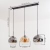 Ripoll lampa wisząca, kula świetlna, lampa wisząca bursztynowy, przezroczysty, przydymiony, 3-punktowe