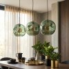 Ripoll lampa wisząca, kula świetlna, lampa wisząca zielony, 3-punktowe