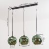 Ripoll lampa wisząca, kula świetlna, lampa wisząca zielony, 3-punktowe