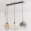 Ripoll lampa wisząca, kula świetlna, lampa wisząca bursztynowy, przezroczysty, przydymiony, 3-punktowe