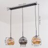 Ripoll lampa wisząca, kula świetlna, lampa wisząca bursztynowy, przydymiony, 3-punktowe