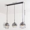 Ripoll lampa wisząca, kula świetlna, lampa wisząca przezroczysty, przydymiony, 3-punktowe