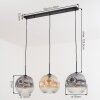 Ripoll lampa wisząca, kula świetlna, lampa wisząca bursztynowy, przezroczysty, przydymiony, 3-punktowe