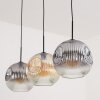 Ripoll lampa wisząca, kula świetlna, lampa wisząca bursztynowy, przezroczysty, przydymiony, 3-punktowe