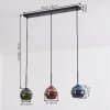 Koyoto lampa wisząca, kula świetlna, lampa wisząca niebeieski, zielony, miedziany, 3-punktowe