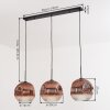 Ripoll lampa wisząca, kula świetlna, lampa wisząca przezroczysty, miedziany, 3-punktowe