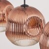 Ripoll lampa wisząca, kula świetlna, lampa wisząca przezroczysty, miedziany, 3-punktowe
