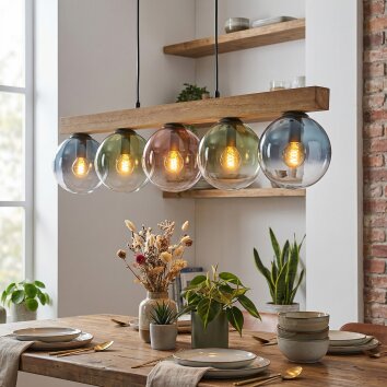 Gastor lampa wisząca, kula świetlna, lampa wisząca kolory naturalne, czarny, 5-punktowe