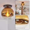 Koyoto lampa sufitowa, kula świetlna 30 cm złoty, przezroczysty, 1-punktowy