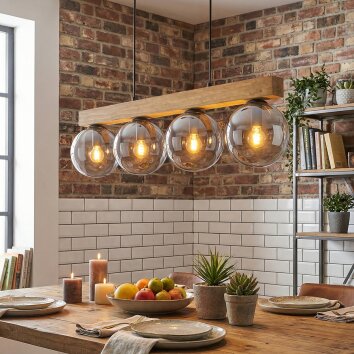 Gastor lampa wisząca, kula świetlna, lampa wisząca kolory naturalne, czarny, 4-punktowe