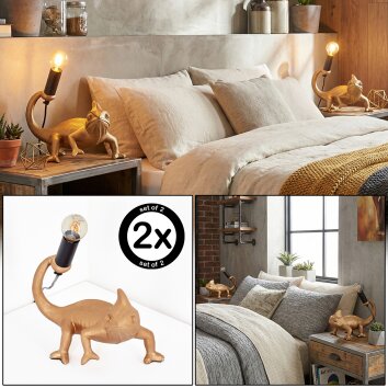 Lyrion lampa stołowa złoty, czarny, 1-punktowy