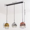 Ripoll lampa wisząca, kula świetlna, lampa wisząca chrom, złoty, przezroczysty, miedziany, przydymiony, 3-punktowe