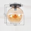 Koyoto lampa sufitowa, kula świetlna 30 cm bursztynowy, 1-punktowy
