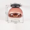 Koyoto lampa sufitowa, kula świetlna 30 cm przezroczysty, miedziany, 1-punktowy
