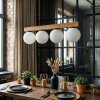 Gastor lampa wisząca, kula świetlna, lampa wisząca kolory naturalne, czarny, 4-punktowe