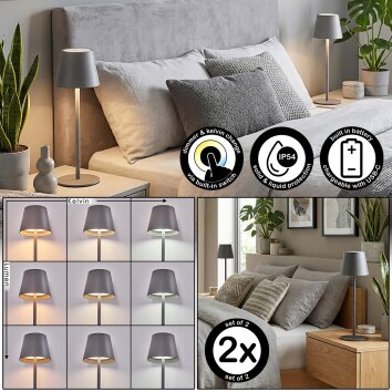 Salgadinho zewnętrzna lampa stołowa, lampa stołowa LED szary, 1-punktowy