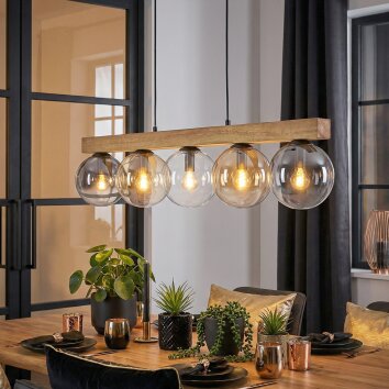 Gastor lampa wisząca, kula świetlna, lampa wisząca kolory naturalne, czarny, 5-punktowe