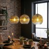 Ripoll lampa wisząca, kula świetlna, lampa wisząca złoty, przezroczysty, 3-punktowe